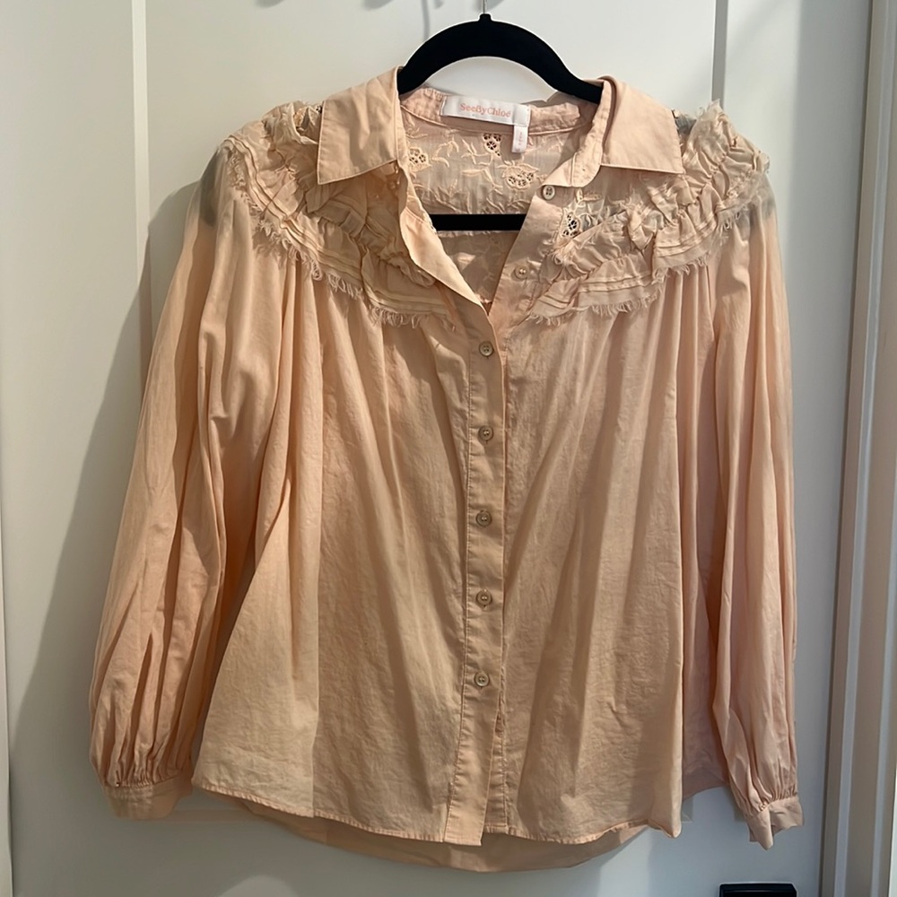 SEE BY CHLOE blush button down